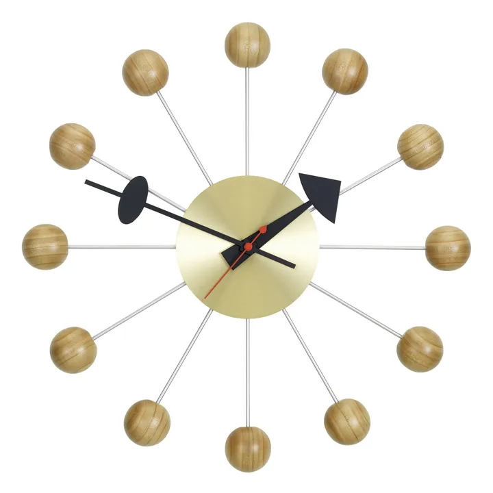 Horloge murale Ball clock - George Nelson | Cerisier- Image produit n°0