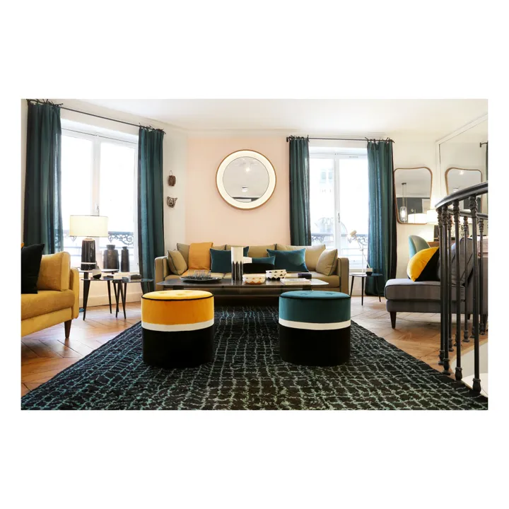 Pouf Léo en velours | Vert sapin- Image produit n°1