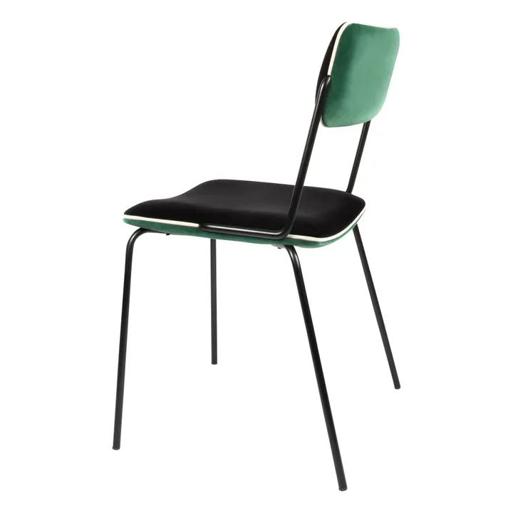 Chaise en velours Double-Jeu | Vert- Image produit n°0