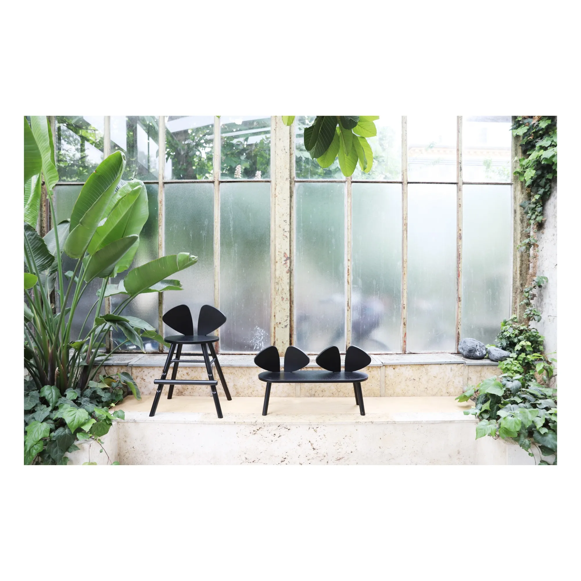 Banc en chêne Souris | Noir- Image produit n°2