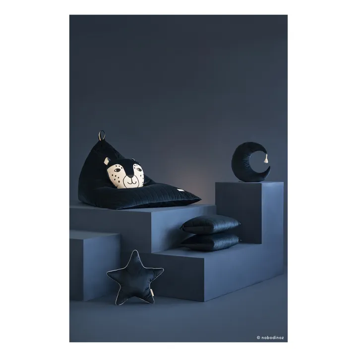 Grand coussin Akamba en velours | Bleu nuit- Image produit n°2