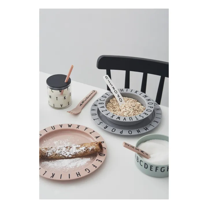 Assiette creuse Eat & Learn | Rose pâle- Image produit n°1