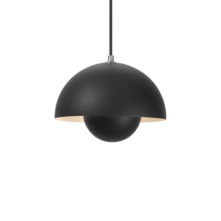 Flowerpot VP1 Pendant Light, design by Verner Panton, 1968 | Black- Product image n°0