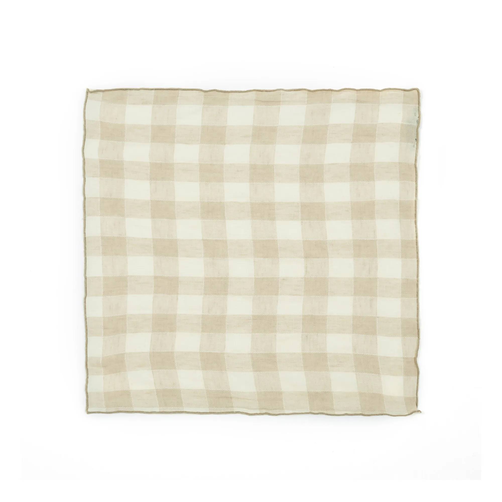 Serviette de table Bourdon en toile vintage | Crème- Image produit n°1