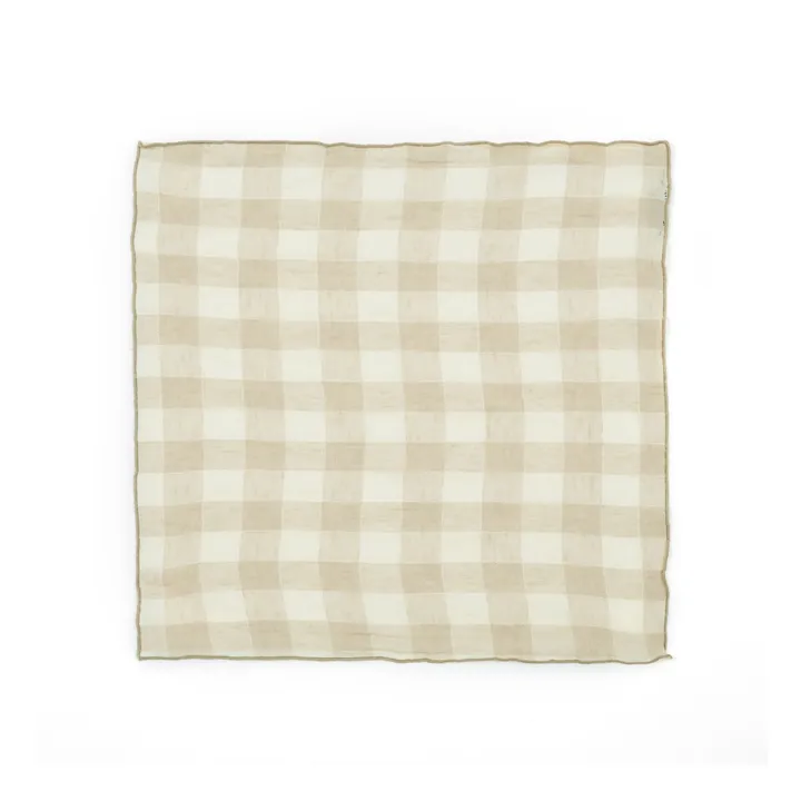 Serviette de table Bourdon en toile vintage | Crème- Image produit n°1