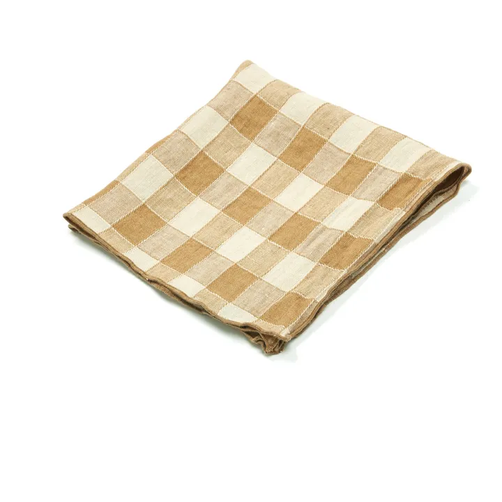 Serviette de table Bourdon en toile vintage | Terracotta- Image produit n°0