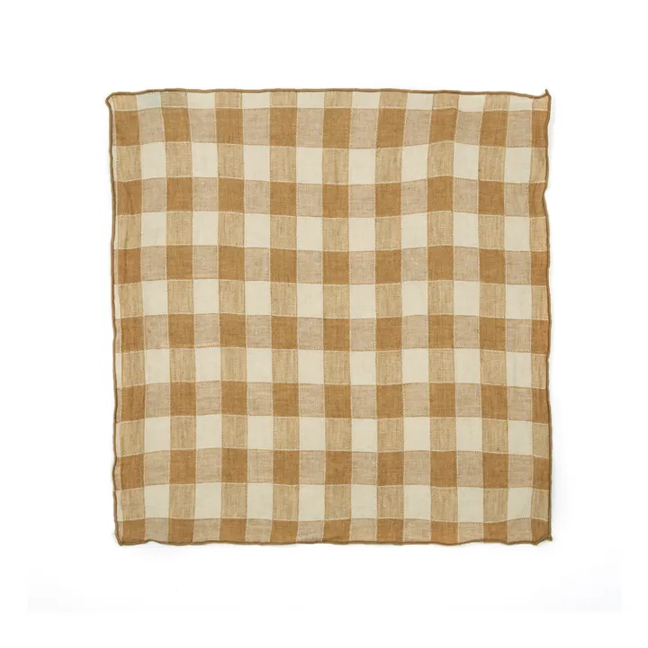 Serviette de table Bourdon en toile vintage | Terracotta- Image produit n°2