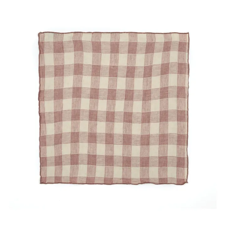 Serviette de table Bourdon en toile vintage | Bois de rose- Image produit n°1