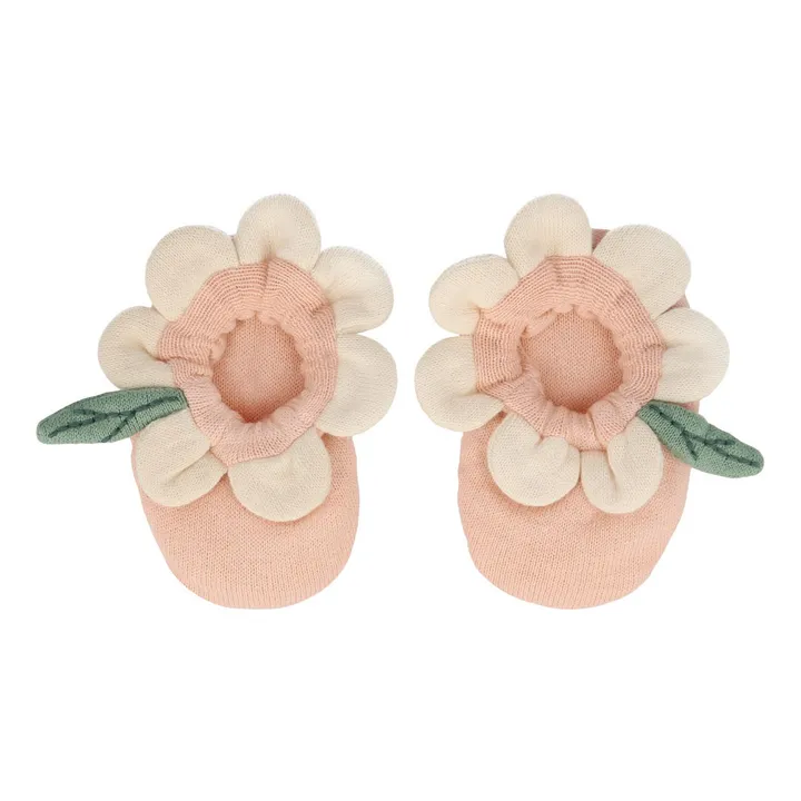 Baby Booties Organic Cotton Daisy | Pink- Product image n°0