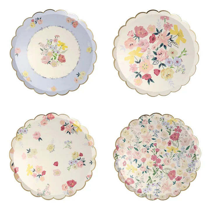 Assiettes en carton English Garden - Set de 8- Image produit n°4