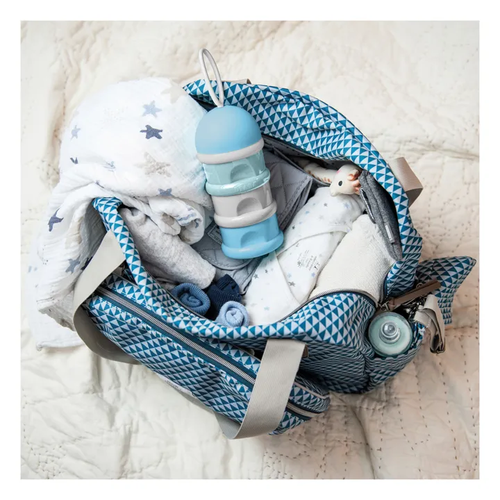 Boîte doseuse de lait en poudre - 3 compartiments | Bleu- Image produit n°1