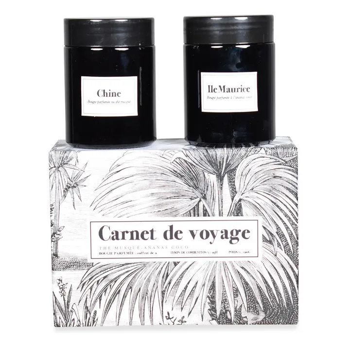 Bougies Thé musqué & Ananas coco - Set de 2 | Noir- Image produit n°2