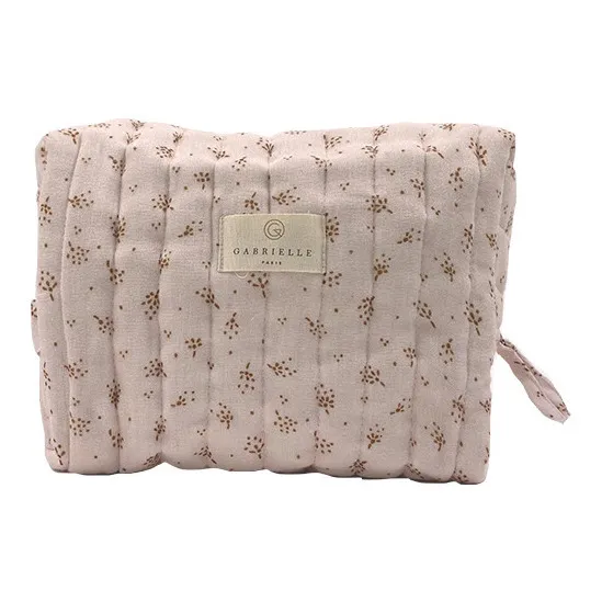 Toiletry Bag in Organic Cotton | Powder pink- Product image n°0