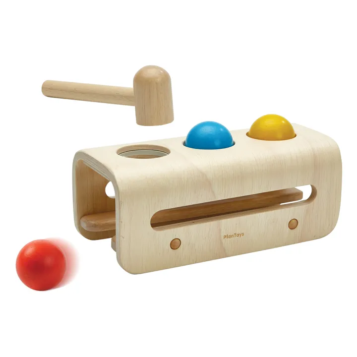 Natural Wood Bench with 3 Balls- Product image n°0