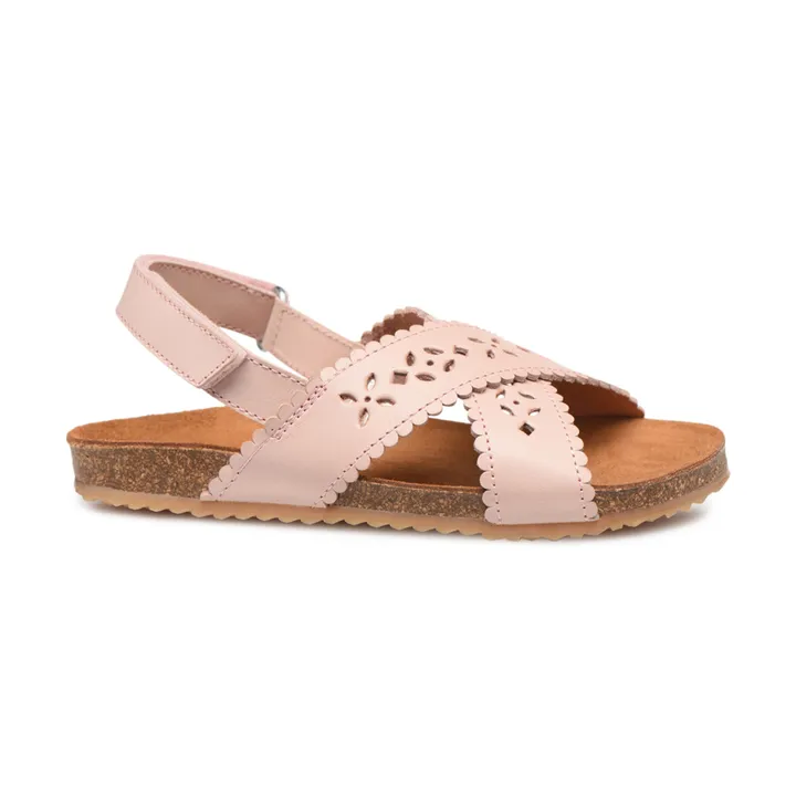 Two Con Me - Perforated Criss Cross Sandals | Powder pink- Product image n°1