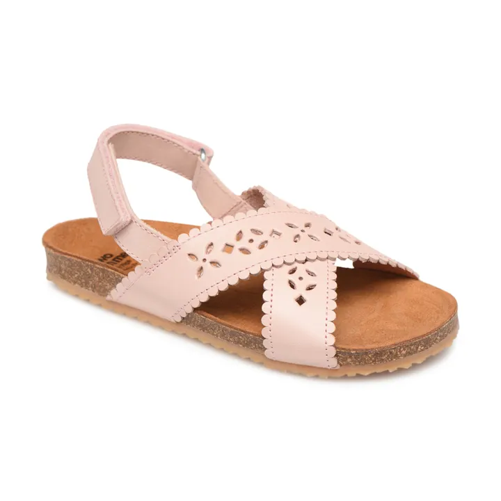 Two Con Me - Perforated Criss Cross Sandals | Powder pink- Product image n°3