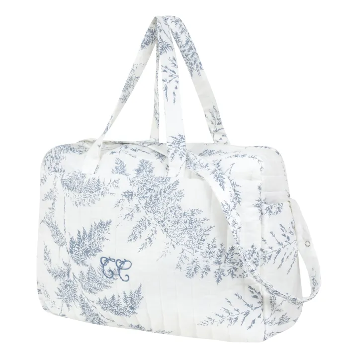 Leaf-Print Changing Bag & Blanket | Navy blue- Product image n°0