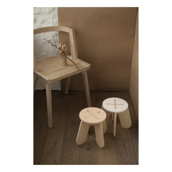 Tabouret pour enfant en bois | Rose pâle- Image produit n°1