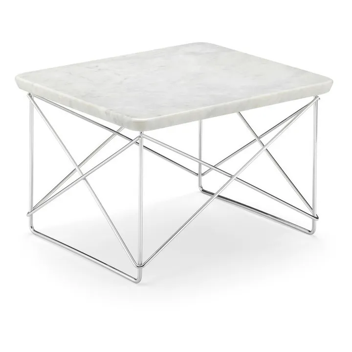 Table d'appoint Eames Ocassional LTR piétement chromé | Marbré blanc- Image produit n°0