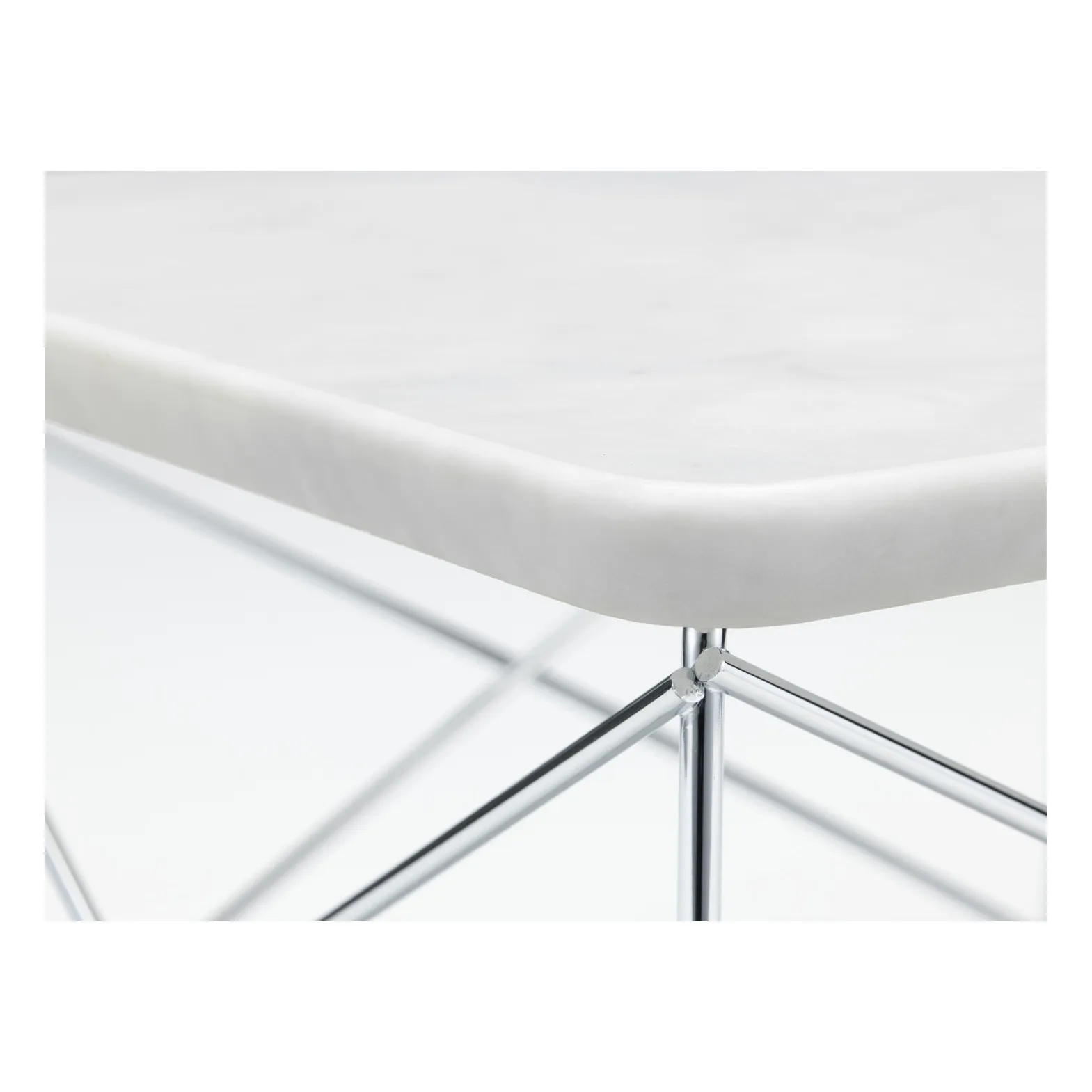 Table d'appoint Eames Ocassional LTR piétement chromé | Marbré blanc- Image produit n°1