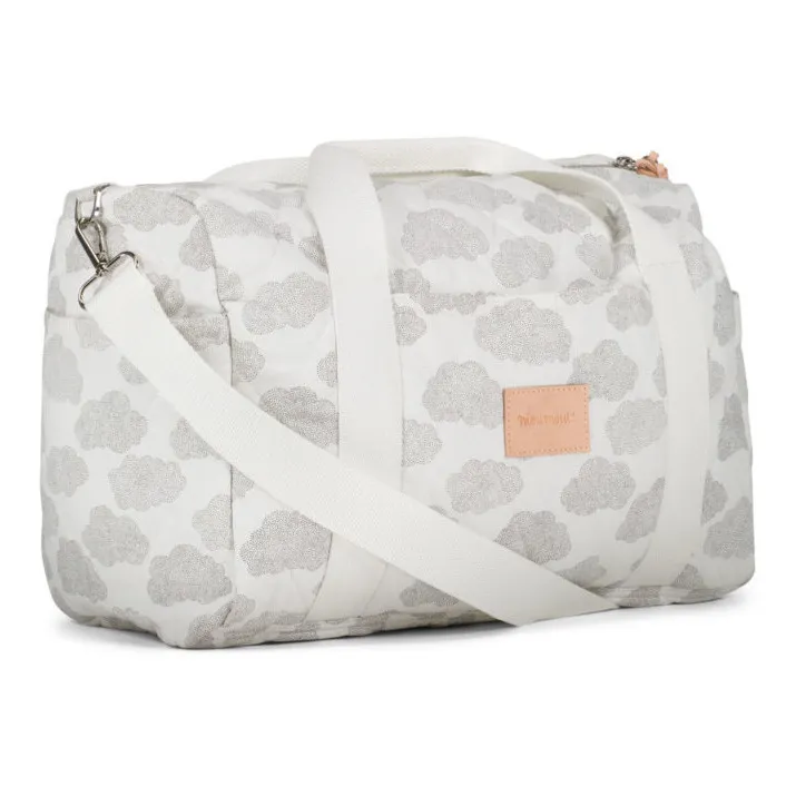 Sac à langer en coton Nuages | Blanc- Image produit n°1