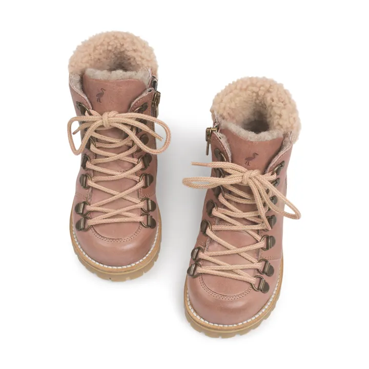 Gefütterte Schnürstiefel | Rosa- Produktbild Nr. 1