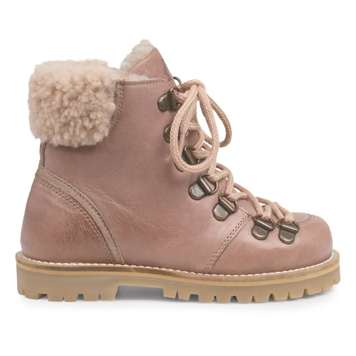 Gefütterte Schnürstiefel | Rosa- Produktbild Nr. 0