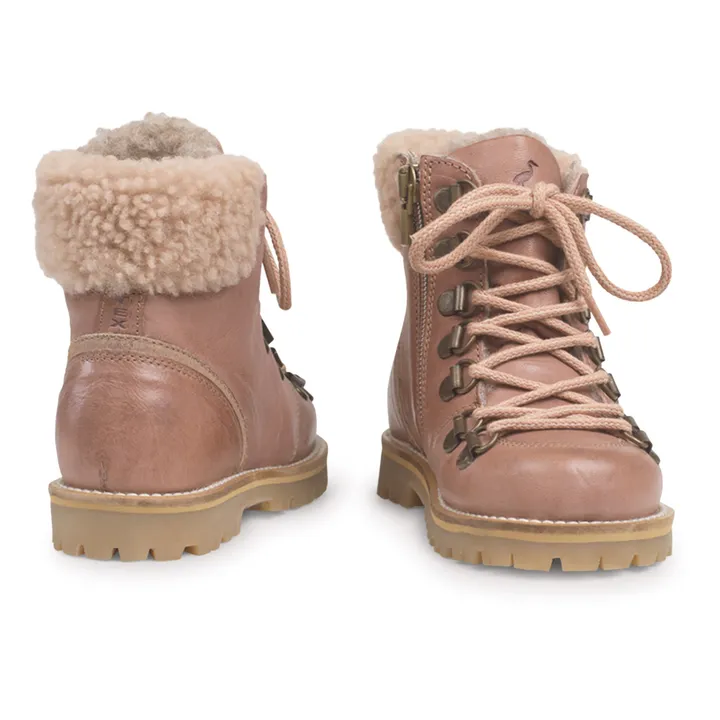 Gefütterte Schnürstiefel | Rosa- Produktbild Nr. 2