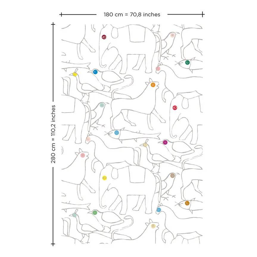 Animal Wallpaper - 3 rolls | Ivory- Product image n°3