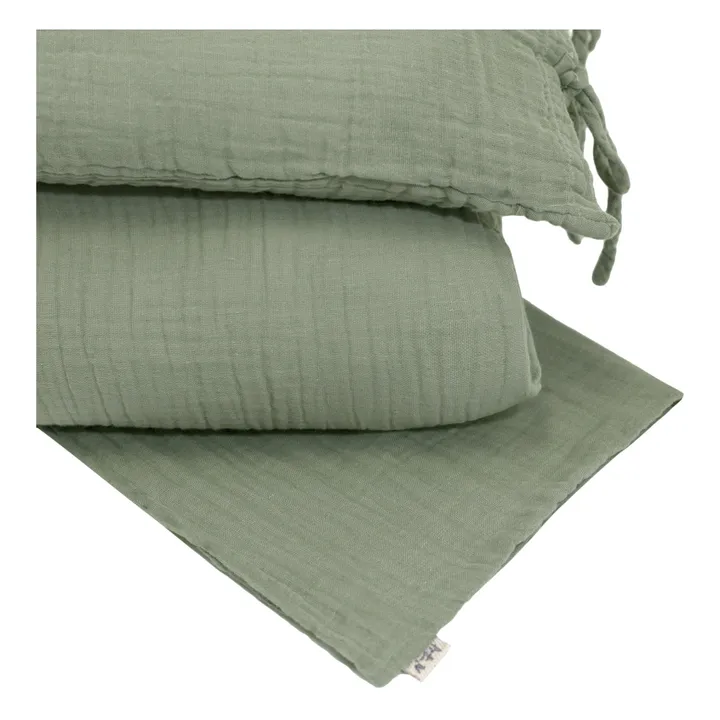 Housse de couette en coton bio | Sage Green S049- Image produit n°2