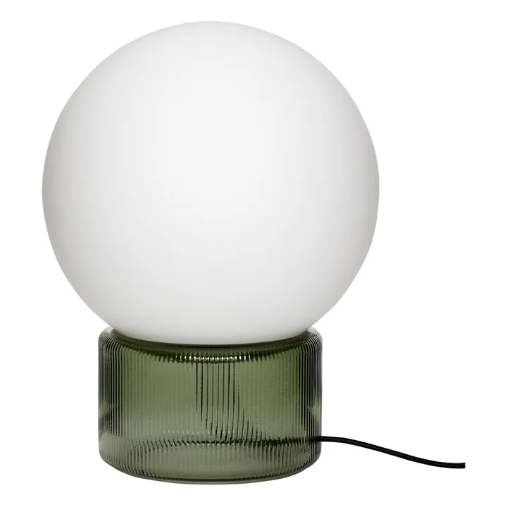 Lampe à poser en verre opalin | Vert- Image produit n°0