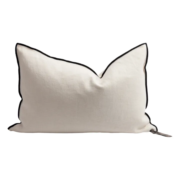 Coussin Vice Versa Black Line en lin stone washed | FiorediLatte- Image produit n°0
