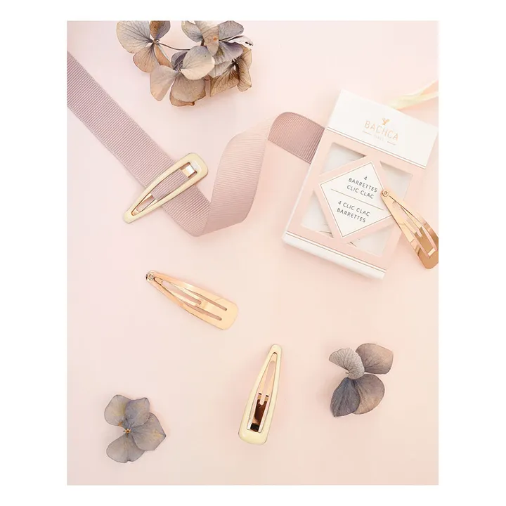 Barrette clic clac - Set de 4 | Doré- Image produit n°1