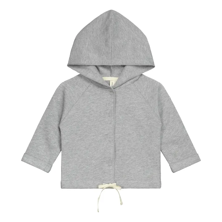 Cardigan Capuche Coton Bio | Gris- Image produit n°0