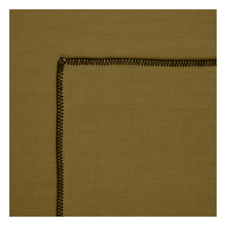 Nappe en Lin lavé-surfilée | Bronze- Image produit n°2
