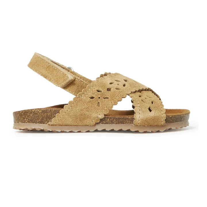 Two Con Me - Crossed Openwork Sandals | Camel- Product image n°0