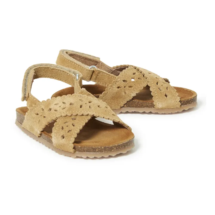 Two Con Me - Crossed Openwork Sandals | Camel- Product image n°2