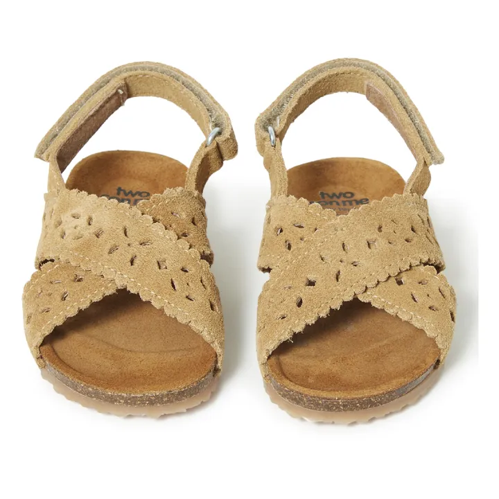 Two Con Me - Crossed Openwork Sandals | Camel- Product image n°4