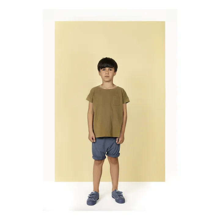 Short Coton Bio | Bleu gris- Image produit n°1
