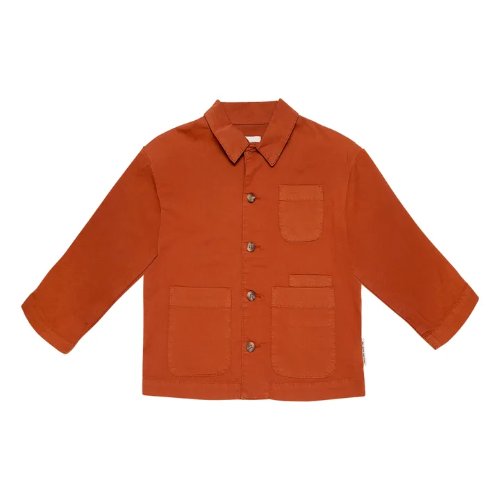 Veste David Popeline de Coton Bio | Caramel- Image produit n°0