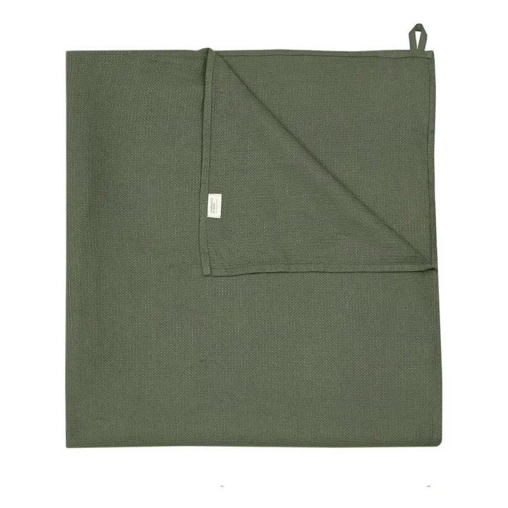 Drap de bain en nid d'abeille 90x160 cm | Vert kaki- Image produit n°0