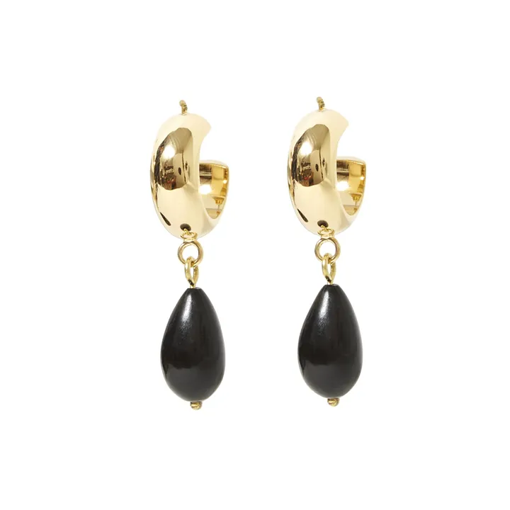 Mini Créoles Malindi | Noir- Image produit n°0