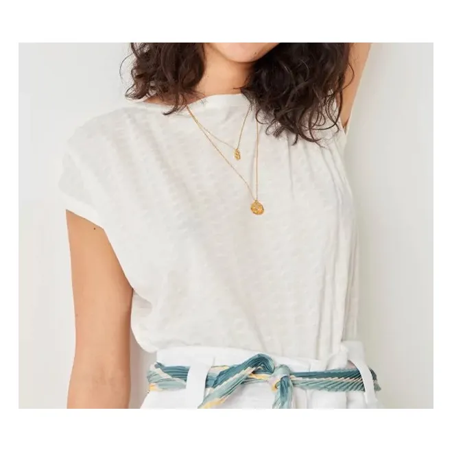 T-shirt Sixto Jacquard | Ecru- Image produit n°3