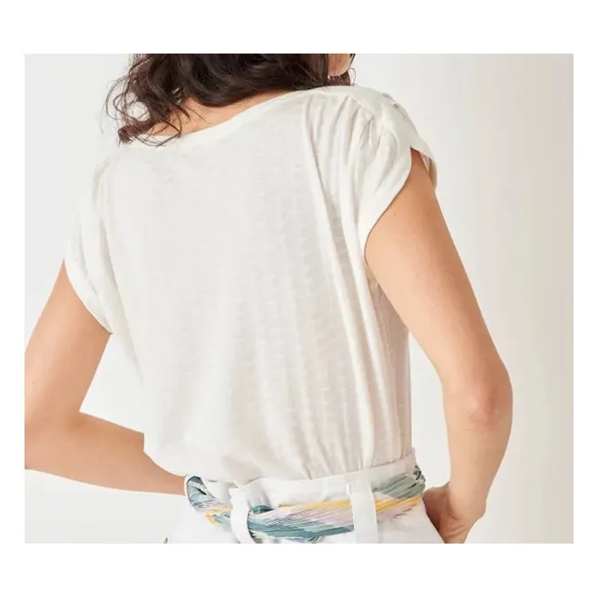 T-shirt Sixto Jacquard | Ecru- Image produit n°5