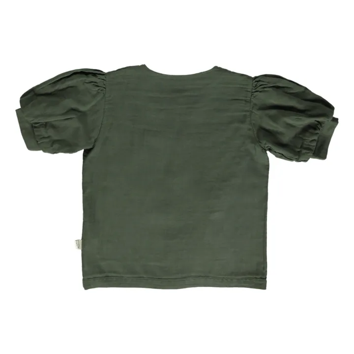 Blouse Double Gaze de Coton Bio Poire | Vert foncé- Image produit n°5