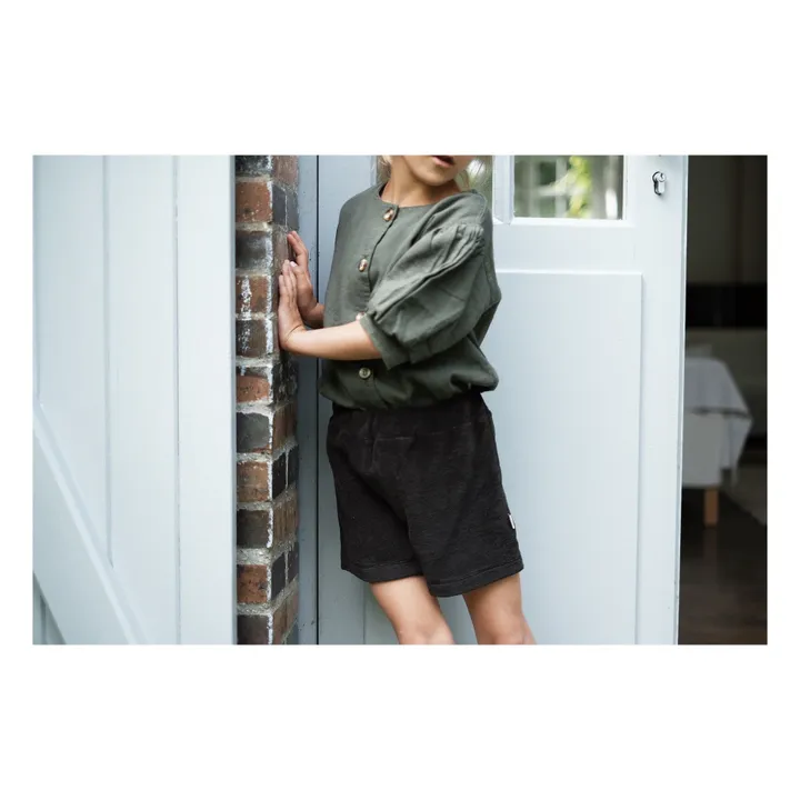 Blouse Double Gaze de Coton Bio Poire | Vert foncé- Image produit n°4