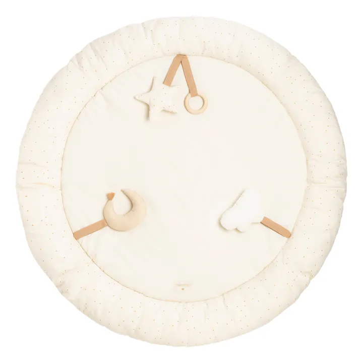 Organic Cotton Growing Green Early Learning Play Mat D100cm | Cream- Product image n°0