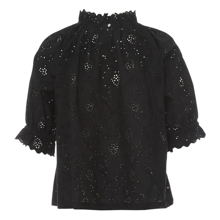 Blouse Bay Coton Bio | Noir- Image produit n°3