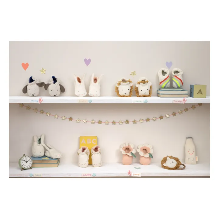 Baby Booties Organic Cotton Daisy | Pink- Product image n°1