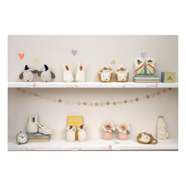 Chaussons pour bébé Marguerite coton bio | Rose- Image produit n°1